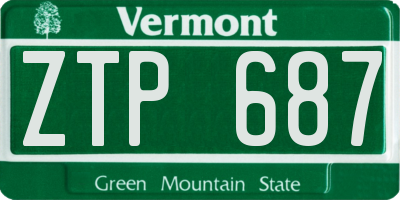 VT license plate ZTP687