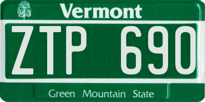 VT license plate ZTP690