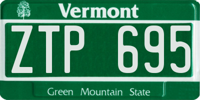 VT license plate ZTP695