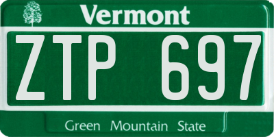 VT license plate ZTP697