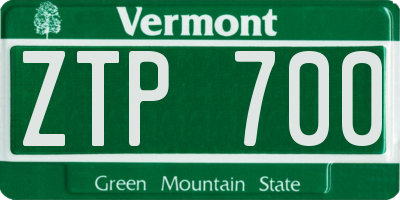 VT license plate ZTP700