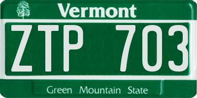 VT license plate ZTP703