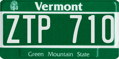 VT license plate ZTP710