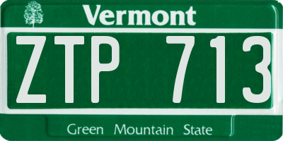 VT license plate ZTP713