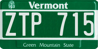 VT license plate ZTP715