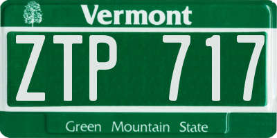 VT license plate ZTP717