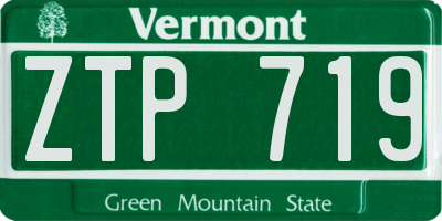VT license plate ZTP719