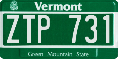 VT license plate ZTP731