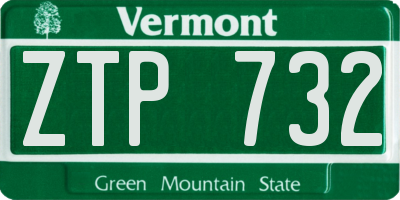 VT license plate ZTP732