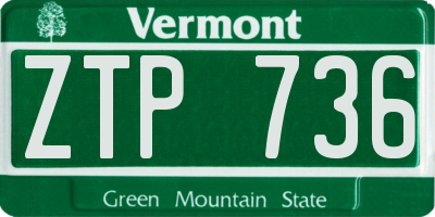 VT license plate ZTP736