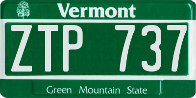 VT license plate ZTP737
