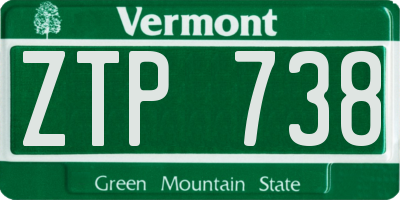 VT license plate ZTP738