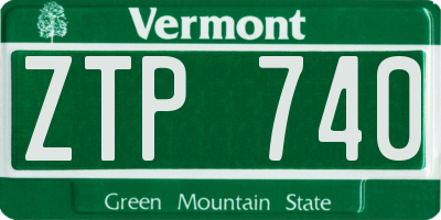 VT license plate ZTP740