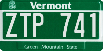 VT license plate ZTP741