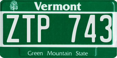 VT license plate ZTP743