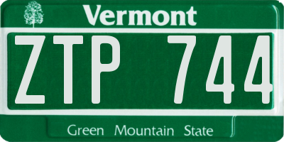 VT license plate ZTP744