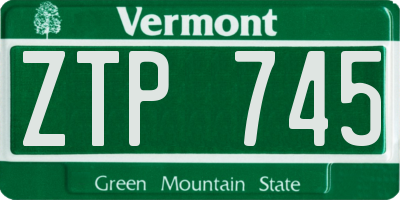 VT license plate ZTP745