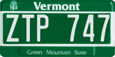 VT license plate ZTP747