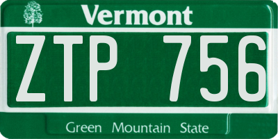 VT license plate ZTP756