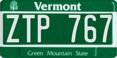 VT license plate ZTP767