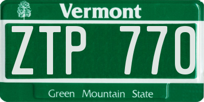 VT license plate ZTP770