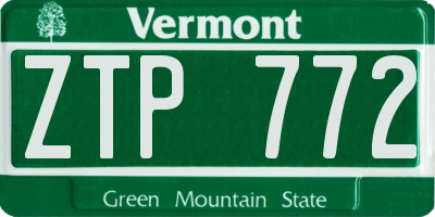 VT license plate ZTP772