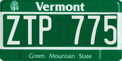 VT license plate ZTP775