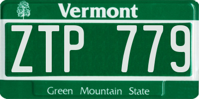 VT license plate ZTP779