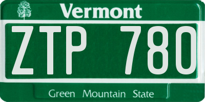 VT license plate ZTP780