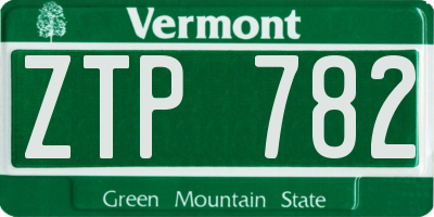 VT license plate ZTP782