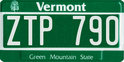 VT license plate ZTP790