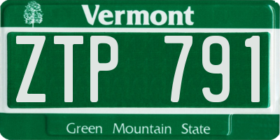 VT license plate ZTP791