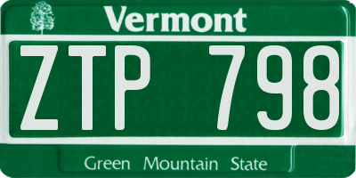 VT license plate ZTP798