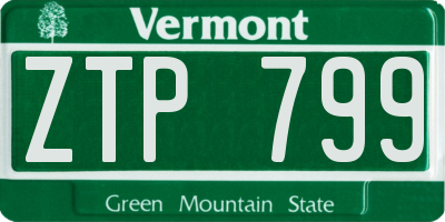 VT license plate ZTP799