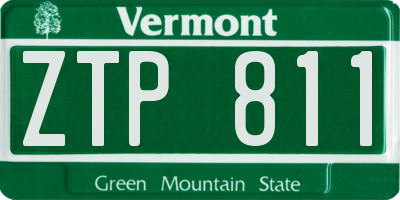 VT license plate ZTP811