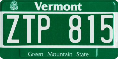 VT license plate ZTP815