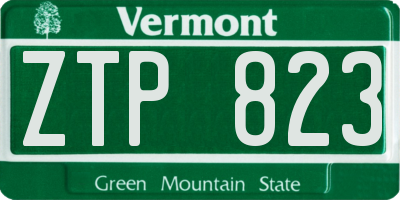 VT license plate ZTP823