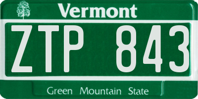 VT license plate ZTP843