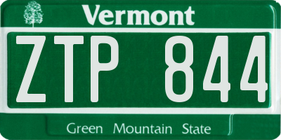 VT license plate ZTP844