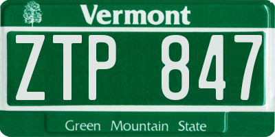 VT license plate ZTP847