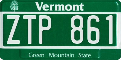 VT license plate ZTP861