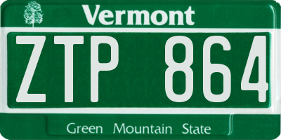 VT license plate ZTP864