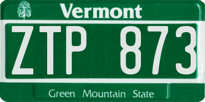 VT license plate ZTP873