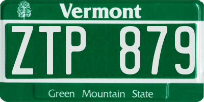 VT license plate ZTP879