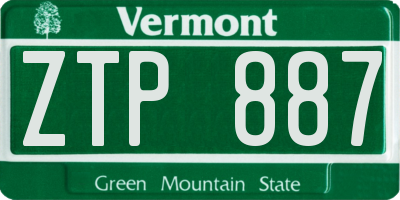 VT license plate ZTP887