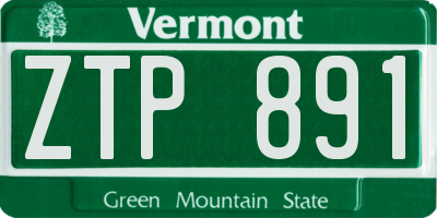VT license plate ZTP891