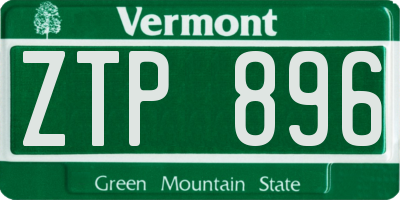 VT license plate ZTP896