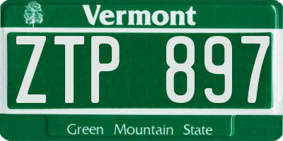 VT license plate ZTP897