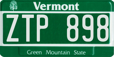 VT license plate ZTP898