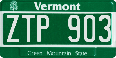 VT license plate ZTP903